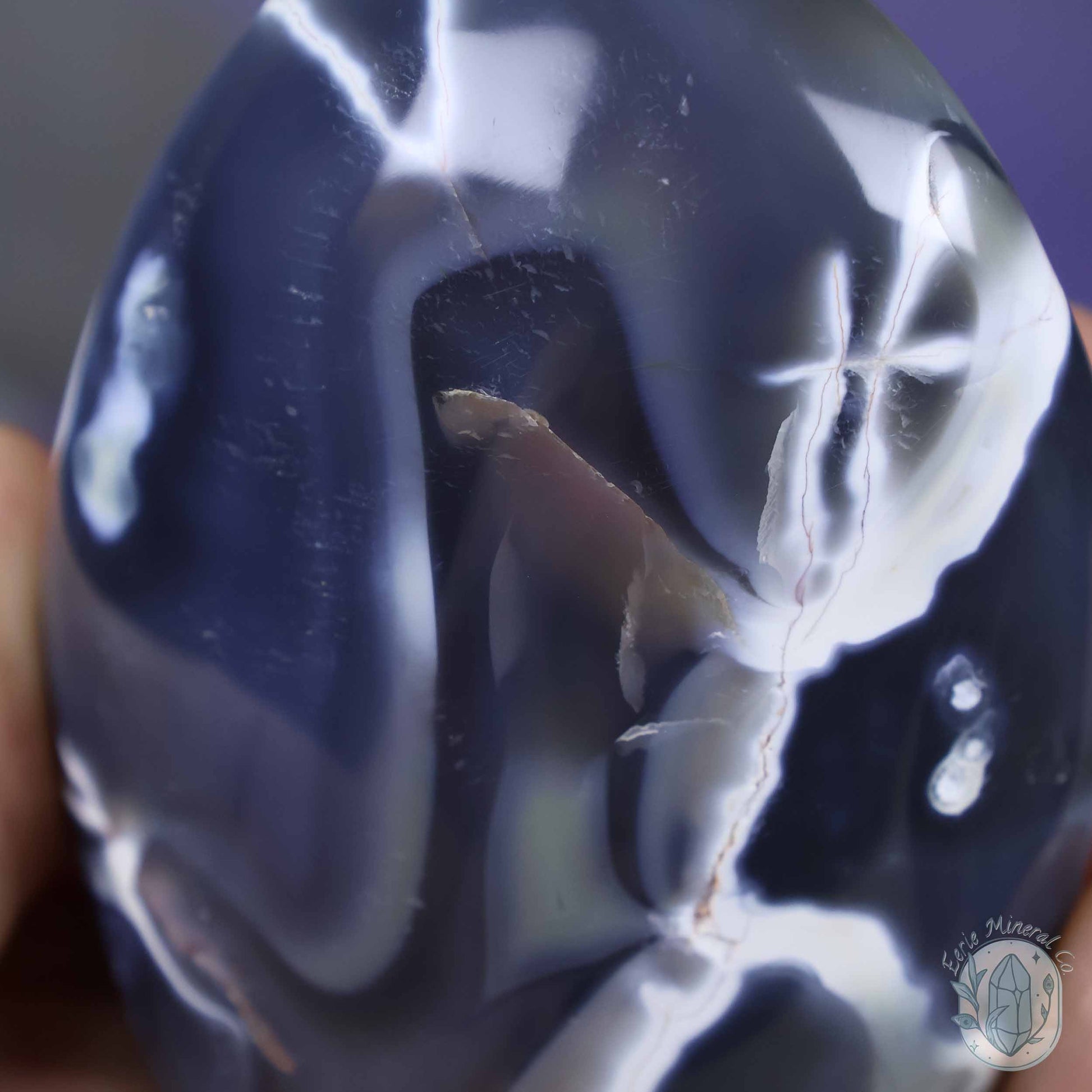 Polished Orca Agate Freeform Carving