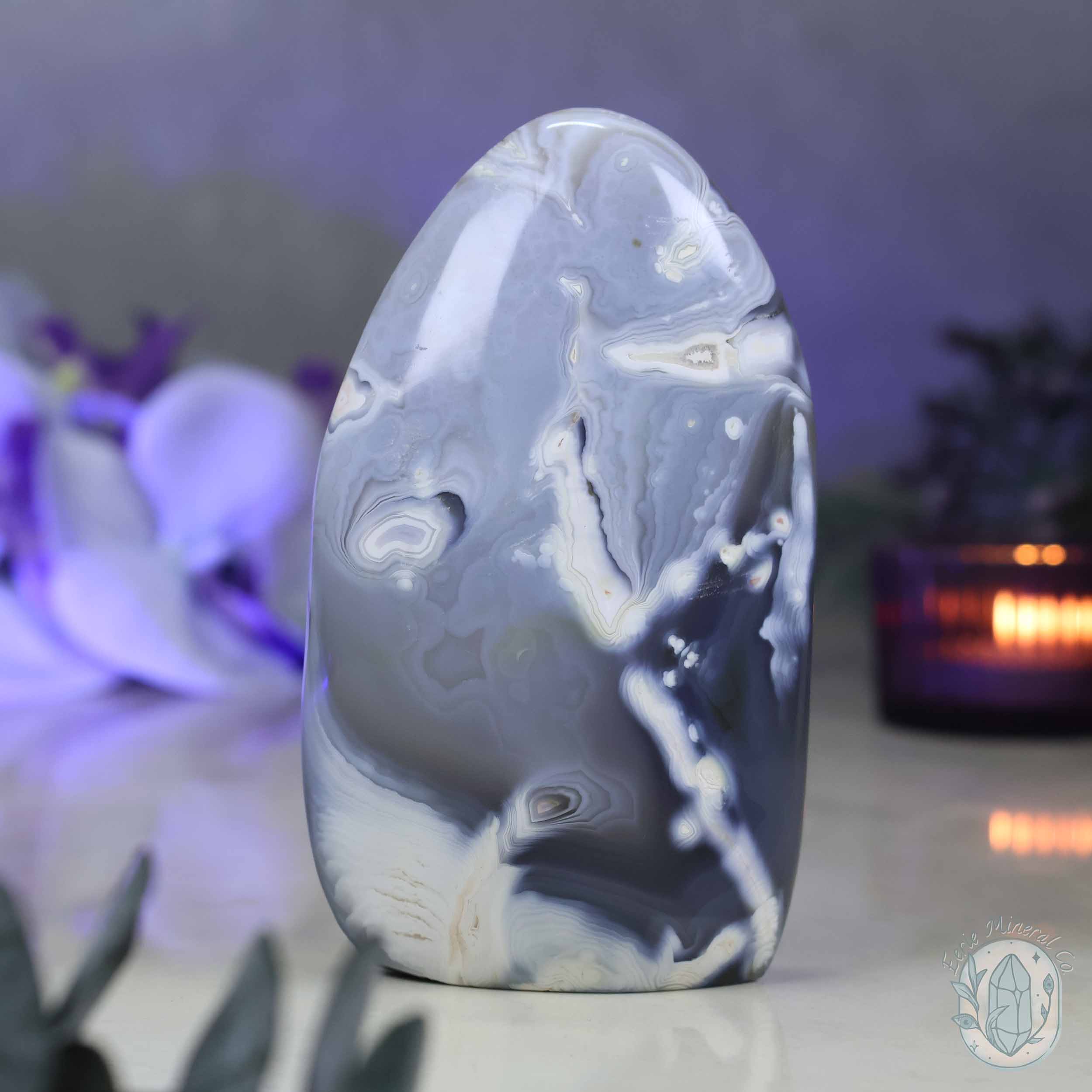Polished Orca Agate Freeform Carving