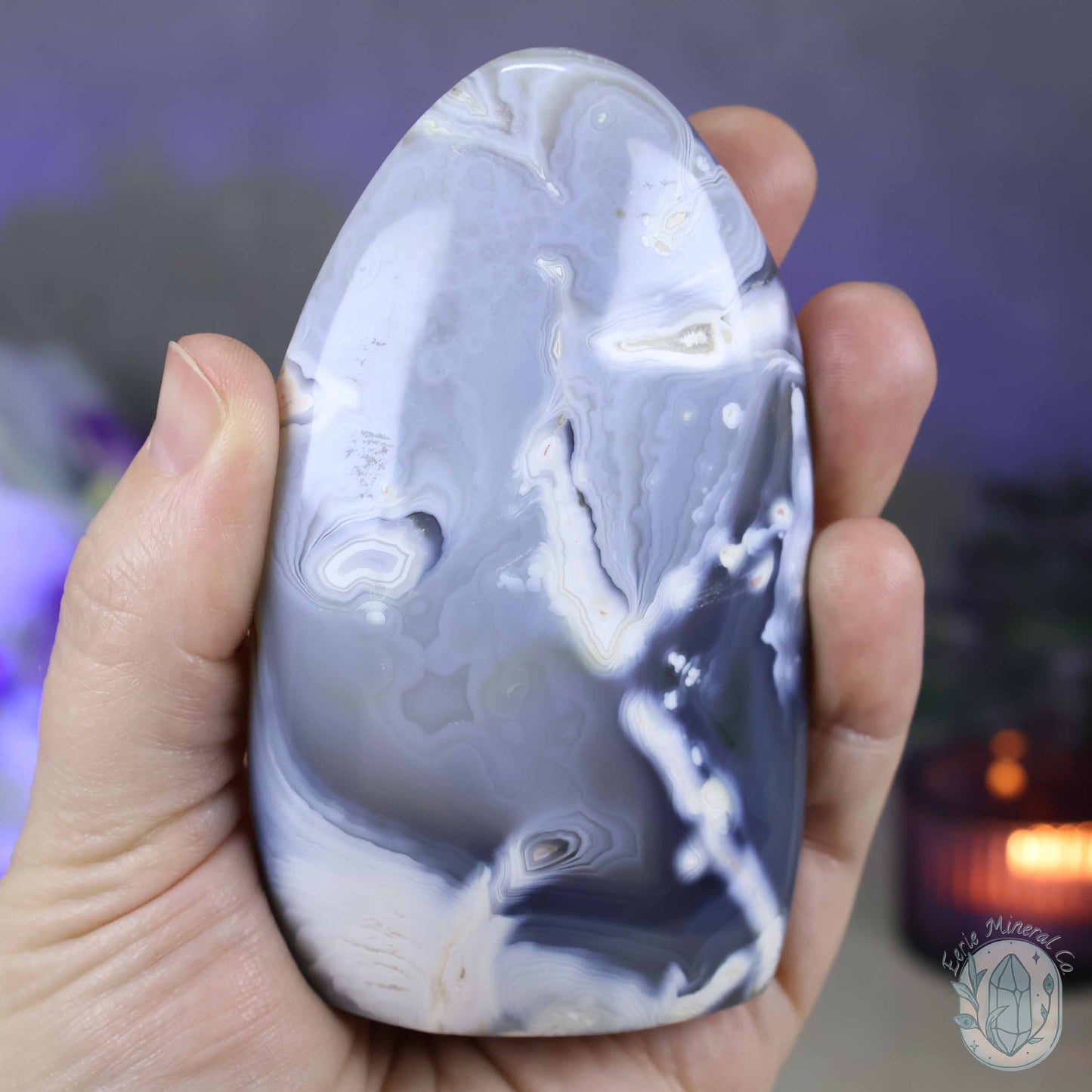 Polished Orca Agate Freeform Carving