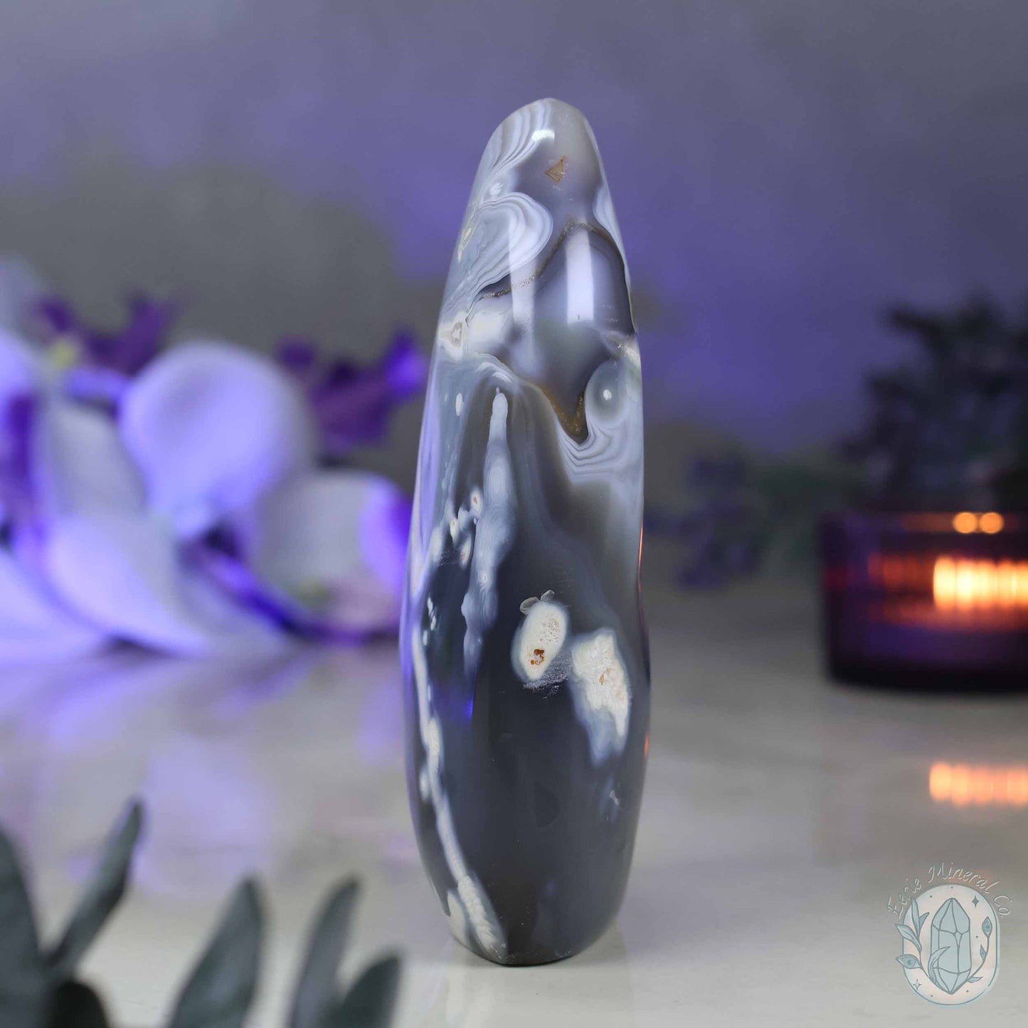 Polished Orca Agate Freeform Carving