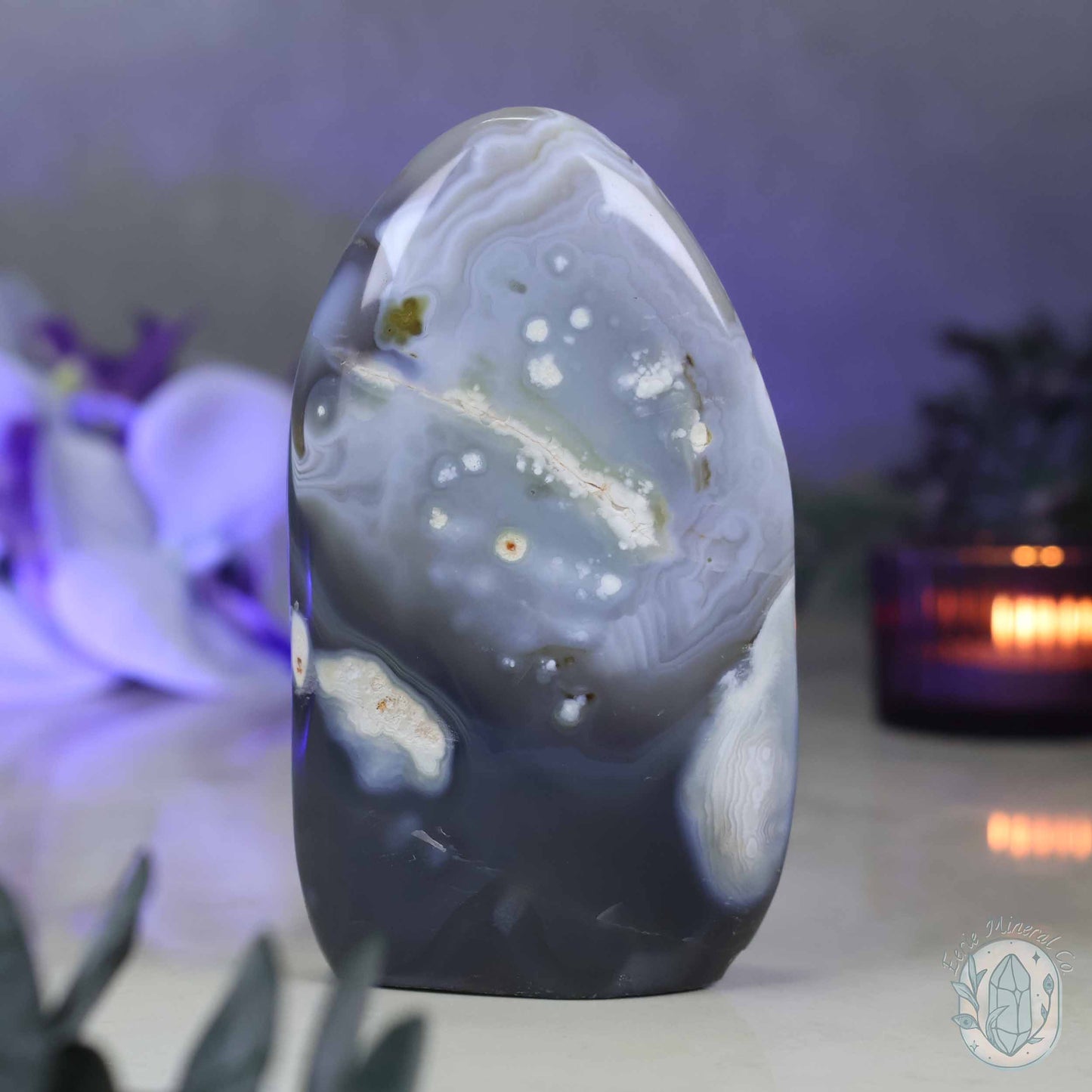 Polished Orca Agate Freeform Carving
