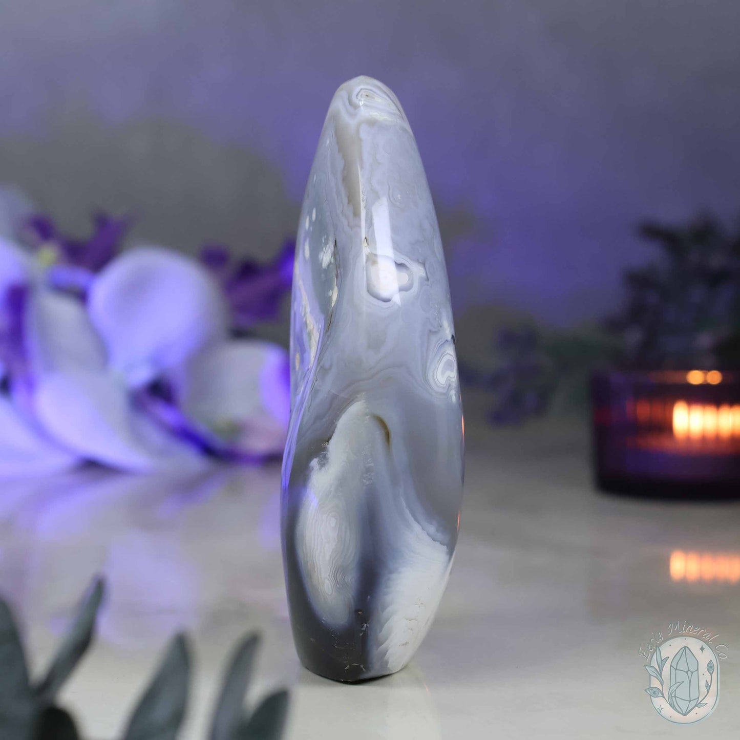 Polished Orca Agate Freeform Carving