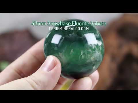 48mm Snowflake Fluorite Sphere