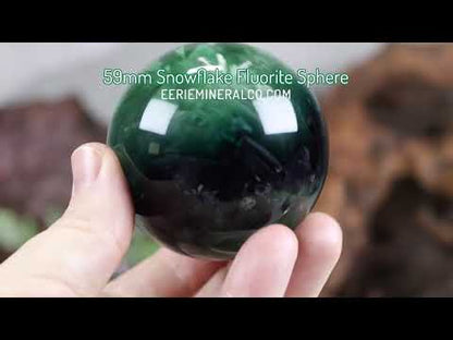 60mm Snowflake "Feather" Fluorite Sphere