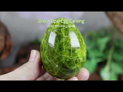 Green Opal Egg Carving