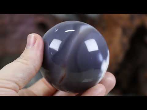 59mm Orca Agate Sphere From Madagascar