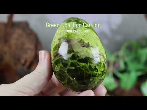 Green Opal Egg Carving