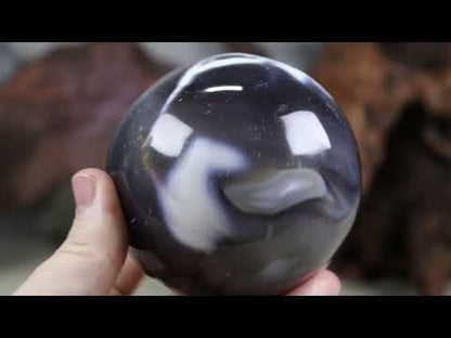 79mm Orca Agate Sphere From Madagascar