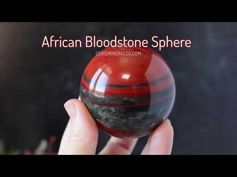 Polished African Bloodstone Sphere With Pyrite