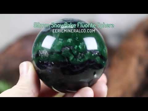 59mm Snowflake "Feather" Fluorite Sphere