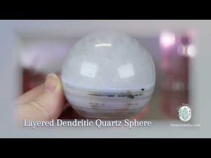 60mm Polished Layered Dendritic Quartz Sphere