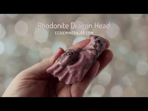 Rhodonite Dragon Head Carving