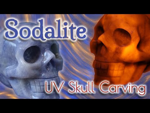 UV Reactive Hand-Carved Sodalite Skull video