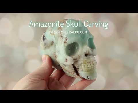 4.5" Polished Amazonite Skull Carving