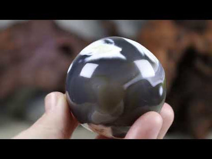 55mm Orca Agate Sphere From Madagascar