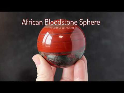 Polished African Bloodstone Sphere With Pyrite
