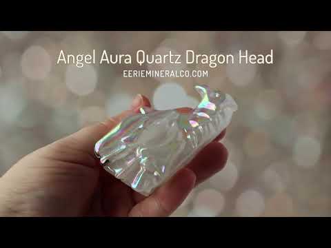 Angel Aura Quartz Dragon's Head Skull