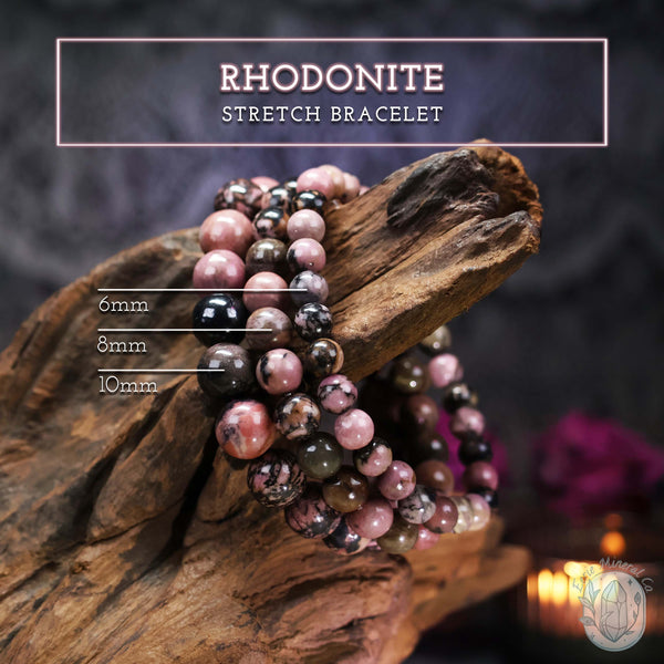 Rhodonite Beaded Gemstone Stretch Bracelets