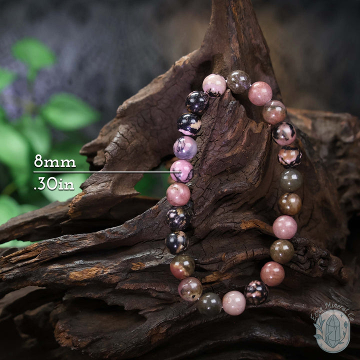 Rhodonite Beaded Gemstone Stretch Bracelets