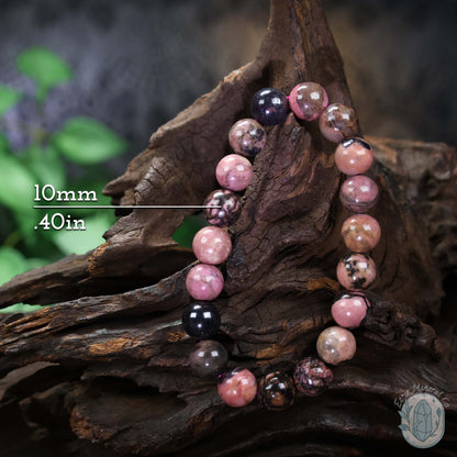Rhodonite Beaded Gemstone Stretch Bracelets