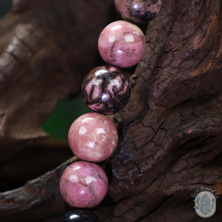 Rhodonite Beaded Gemstone Stretch Bracelets