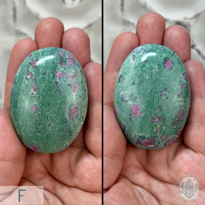 Polished Ruby Fuchsite Palm Stones From India