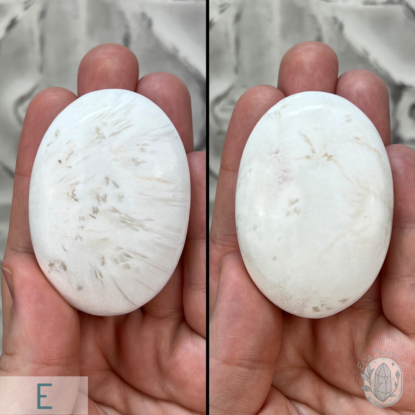Polished Scolecite Palm Stone