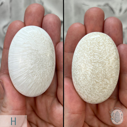 Polished Scolecite Palm Stone