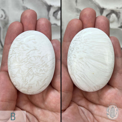 Polished Scolecite Palm Stones From India