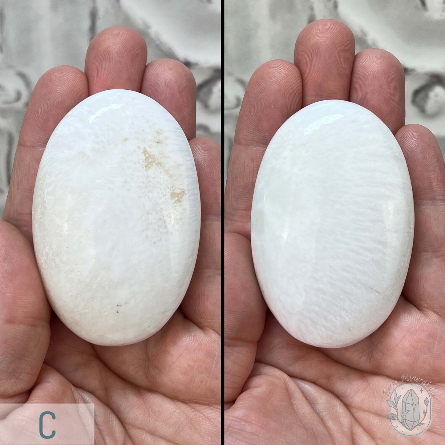 Polished Scolecite Palm Stones From India