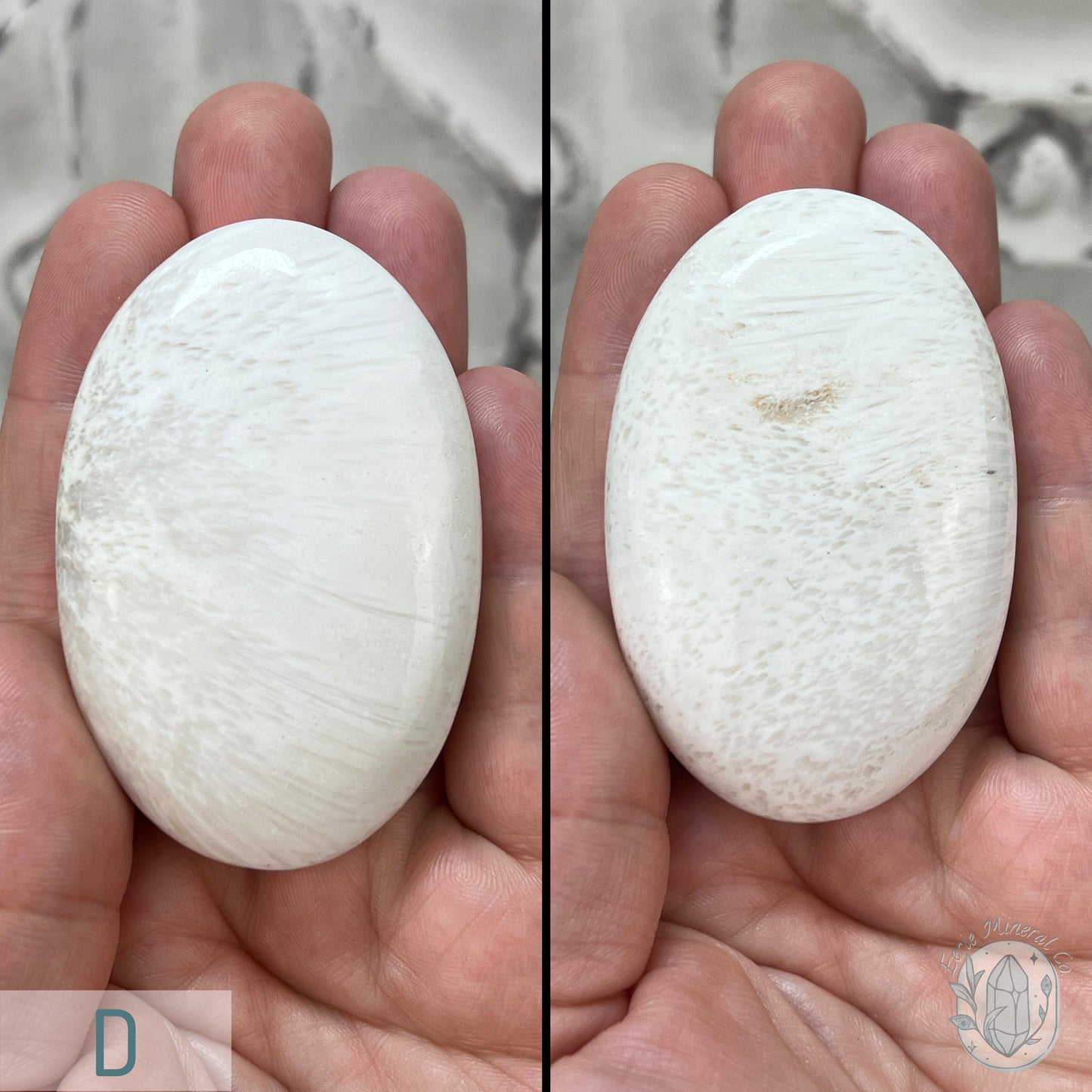 Polished Scolecite Palm Stones From India
