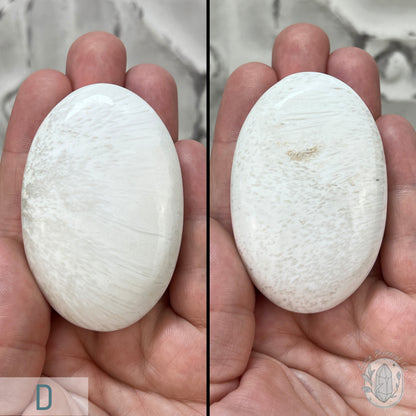 Polished Scolecite Palm Stones From India