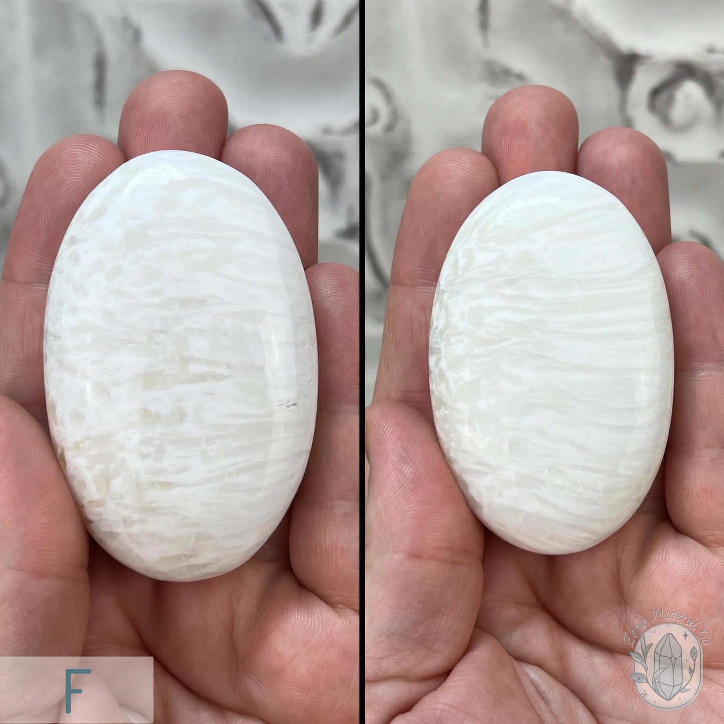 Polished Scolecite Palm Stones From India