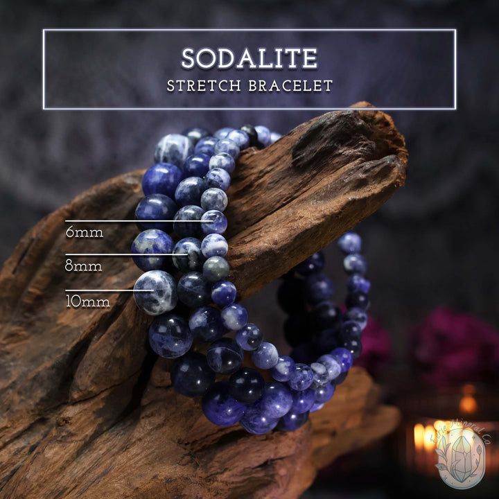 UV Reactive Sodalite Beaded Gemstone Stretch Bracelet