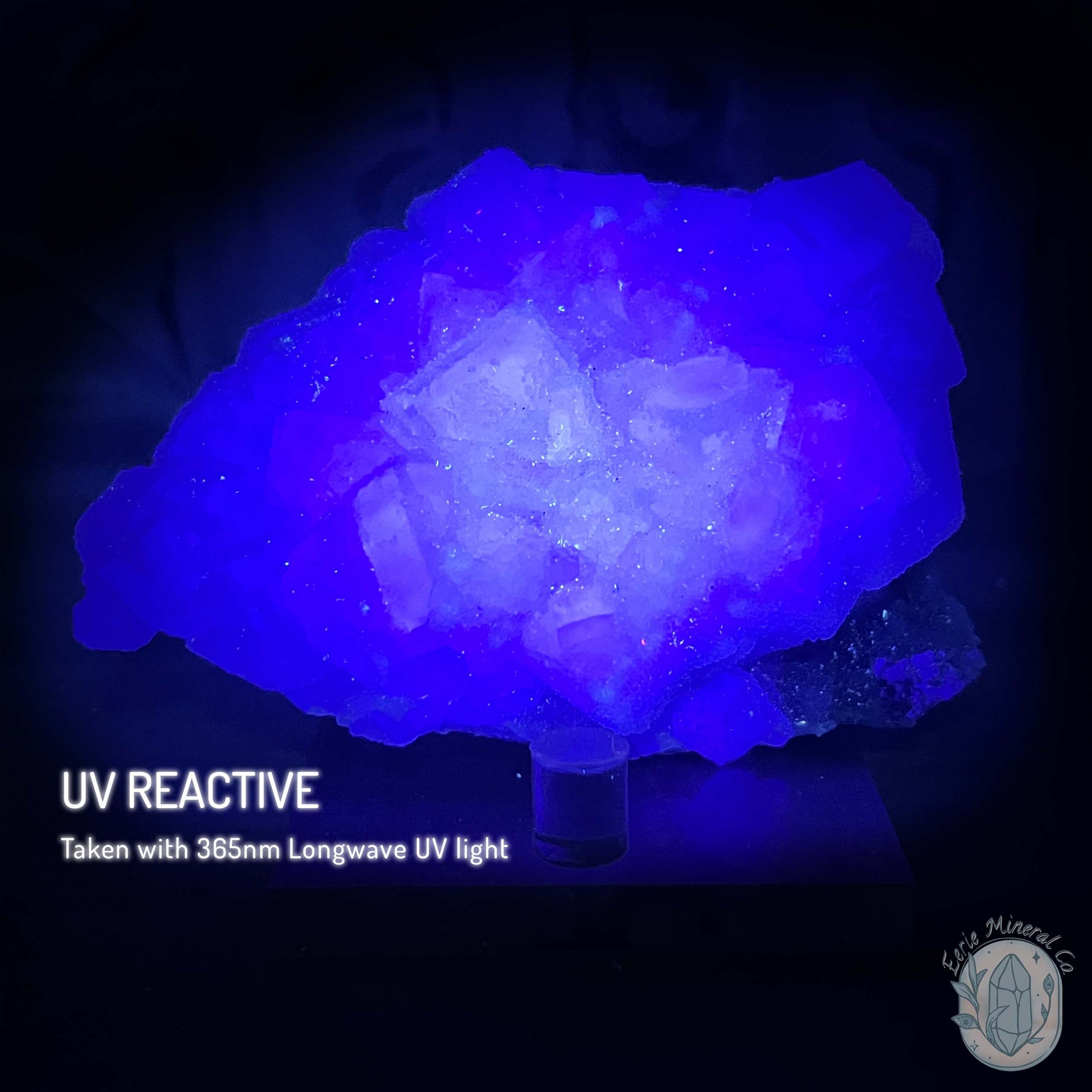 UV Reactive Green Fluorite With Druzy Quartz Specimen