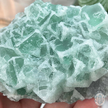 UV Reactive Green Fluorite With Druzy Quartz Specimen