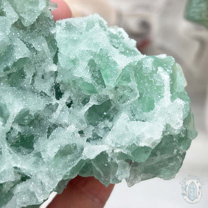 UV Reactive Green Fluorite With Druzy Quartz Specimen
