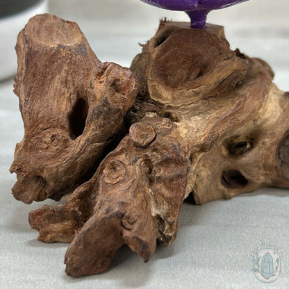 Driftwood Purple Cherry Blossom Single Sphere Holder Stands