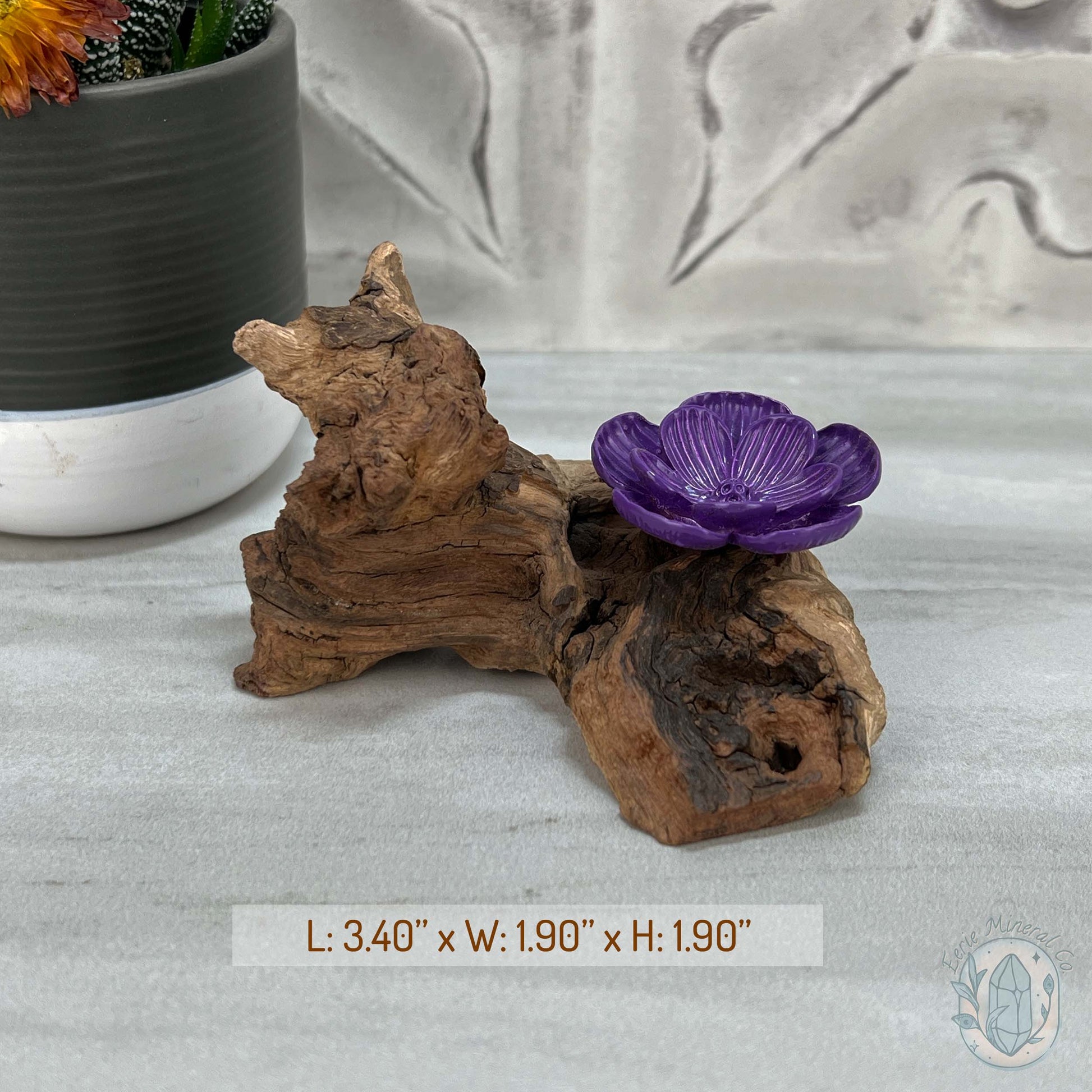 Driftwood Purple Cherry Blossom Single Sphere Holder Stands