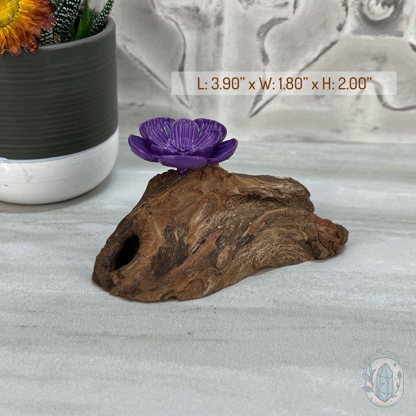 Driftwood Purple Cherry Blossom Single Sphere Holder Stands