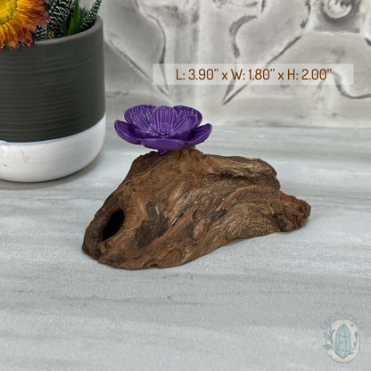 Driftwood Purple Cherry Blossom Single Sphere Holder Stands