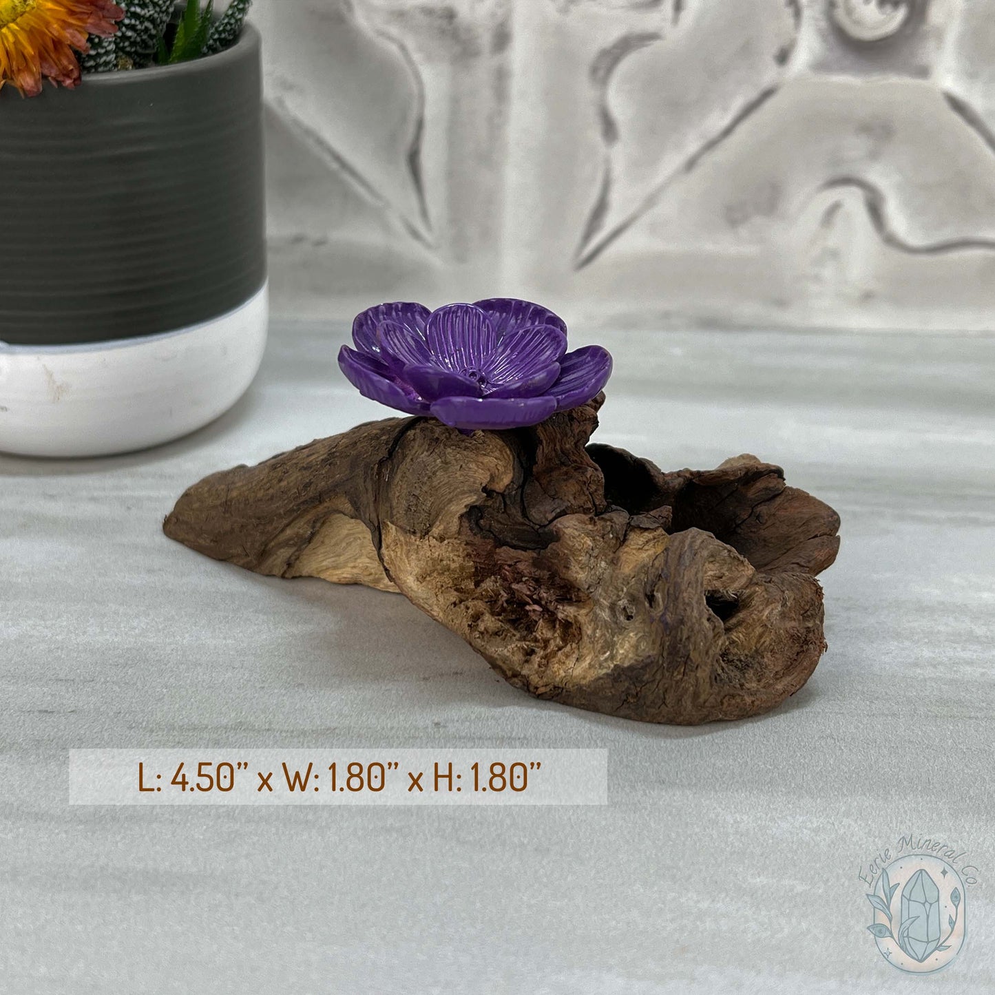 Driftwood Purple Cherry Blossom Single Sphere Holder Stands