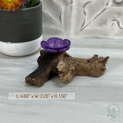 Driftwood Purple Cherry Blossom Single Sphere Holder Stands