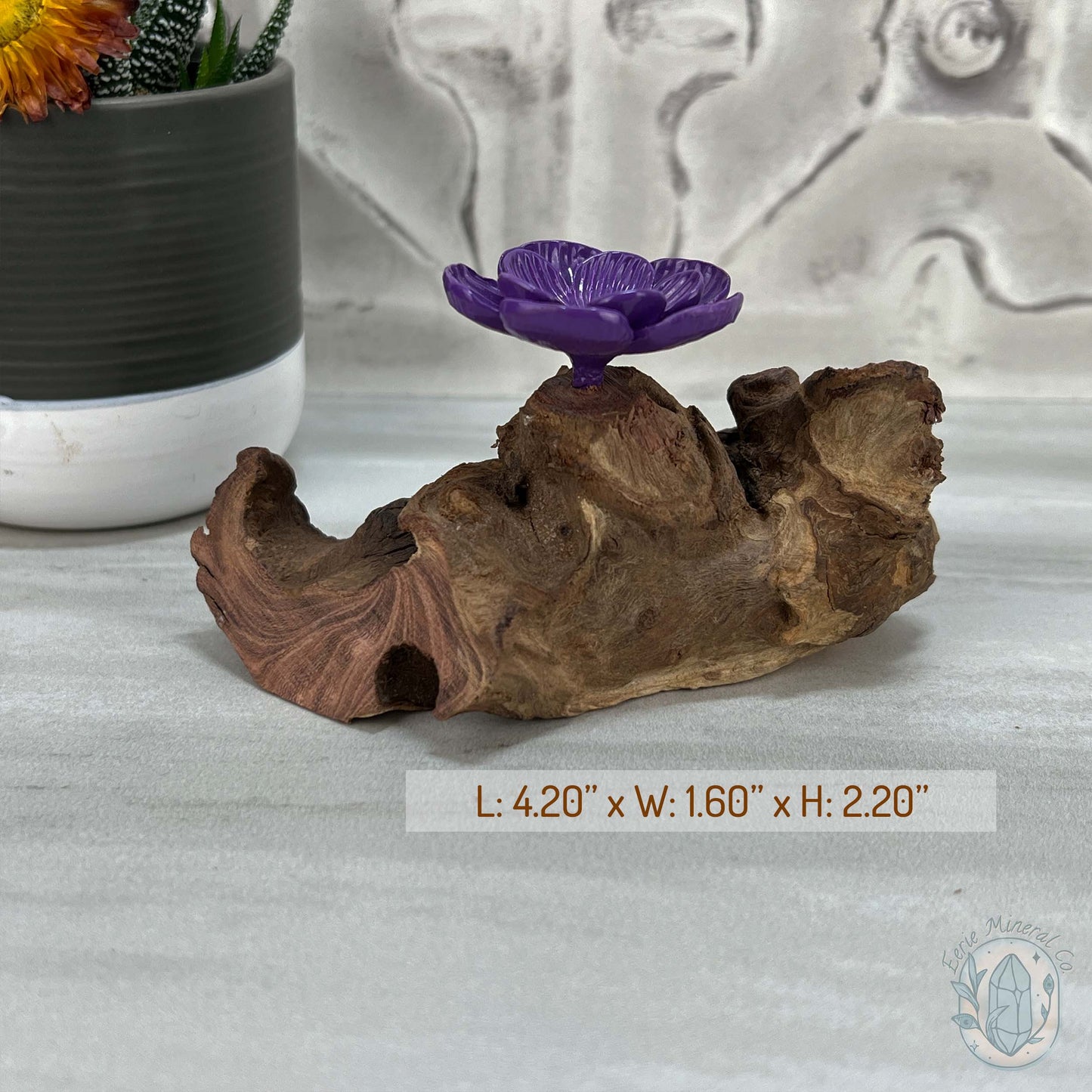 Driftwood Purple Cherry Blossom Single Sphere Holder Stands
