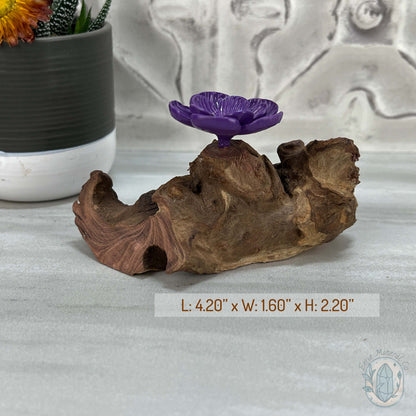 Driftwood Purple Cherry Blossom Single Sphere Holder Stands