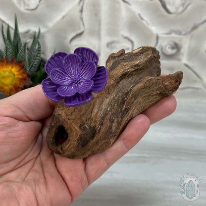Driftwood Purple Cherry Blossom Single Sphere Holder Stands
