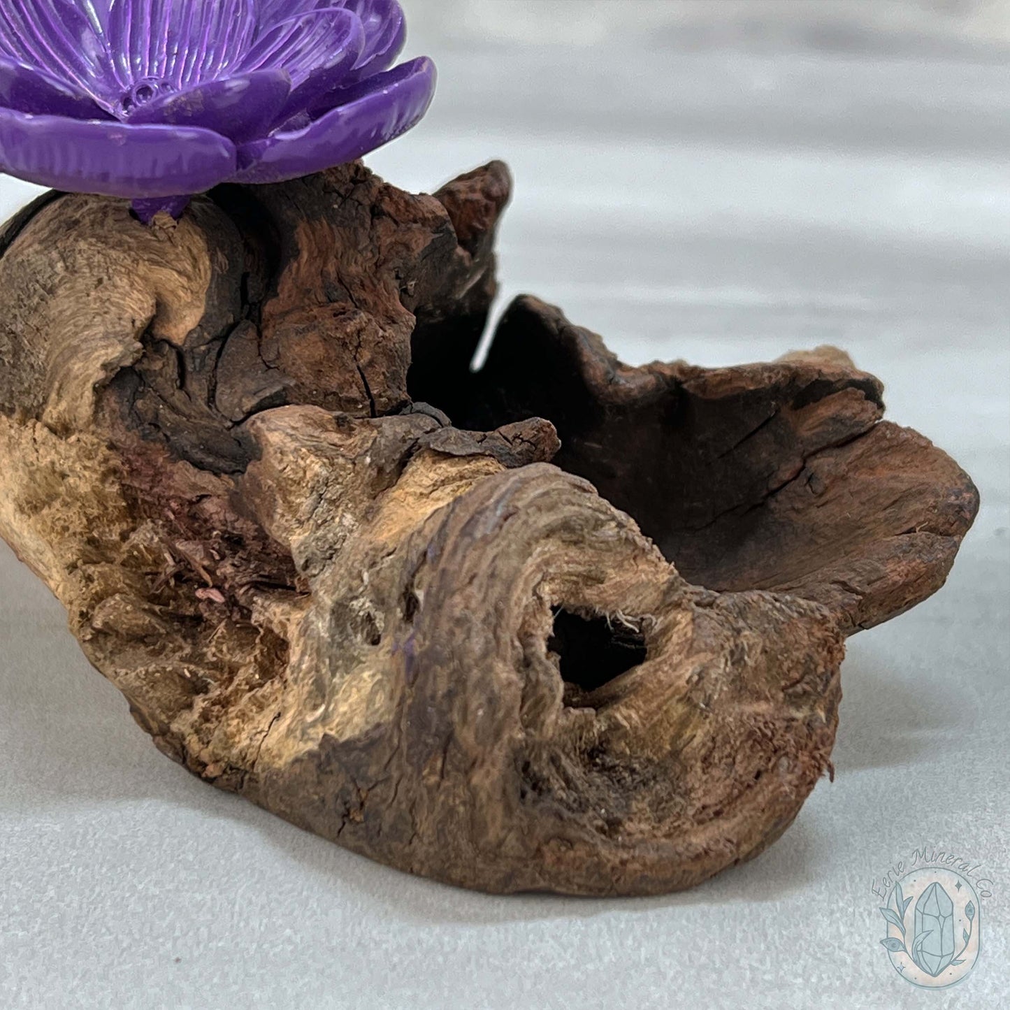 Driftwood Purple Cherry Blossom Single Sphere Holder Stands