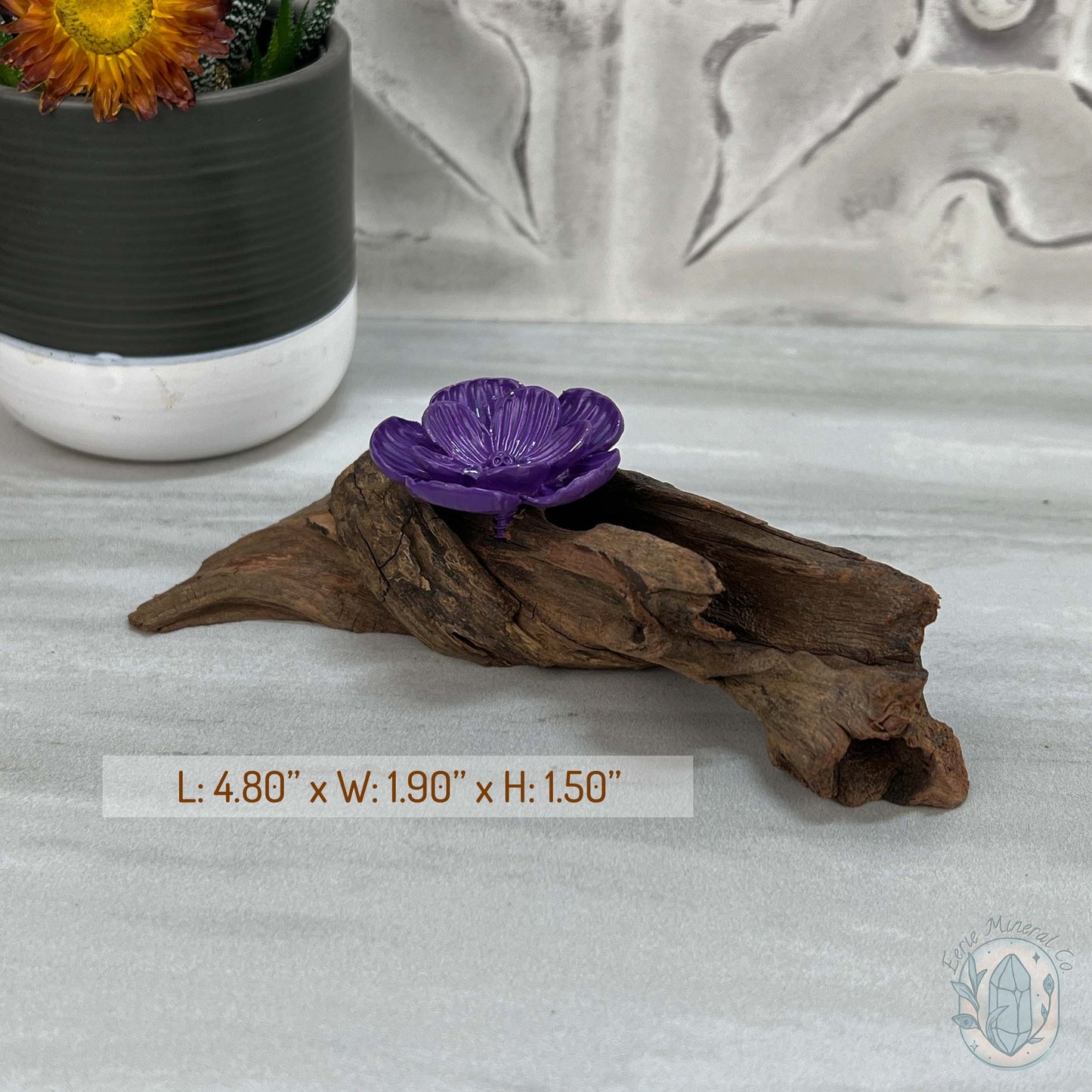 Driftwood Purple Cherry Blossom Single Sphere Holder Stands