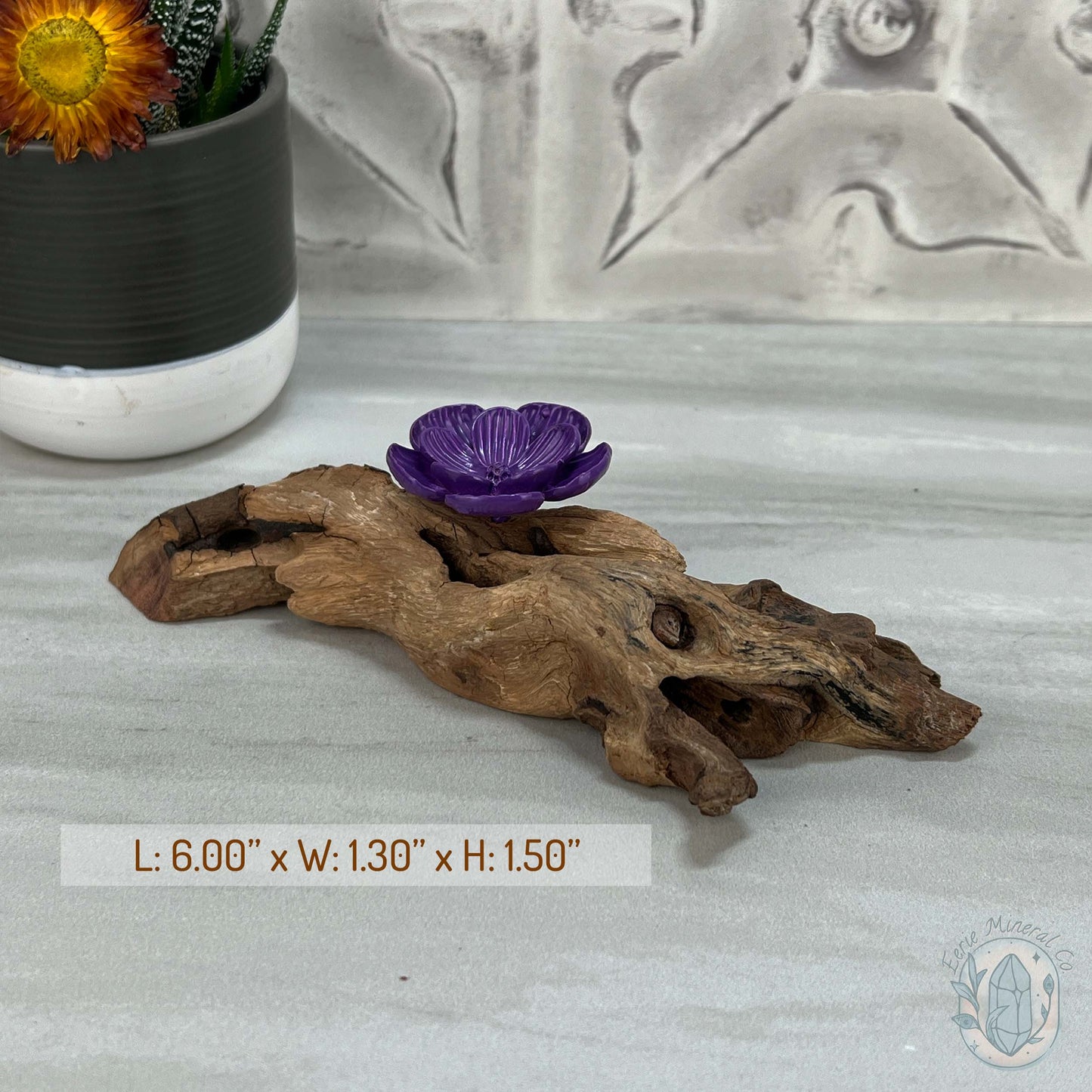 Driftwood Purple Cherry Blossom Single Sphere Holder Stands