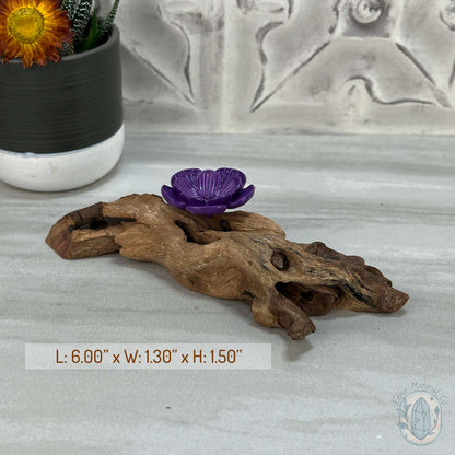 Driftwood Purple Cherry Blossom Single Sphere Holder Stands